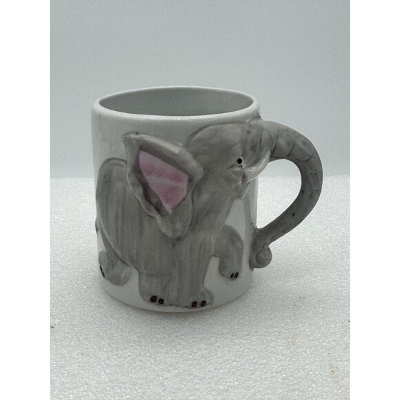 Vintage JSNY Elephant Mug Childrens Cup Trunk Handle - Picture 1 of 6